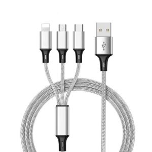 Cablu 3-în-1 Lemontti (Lightning, USB-C, Micro-USB)