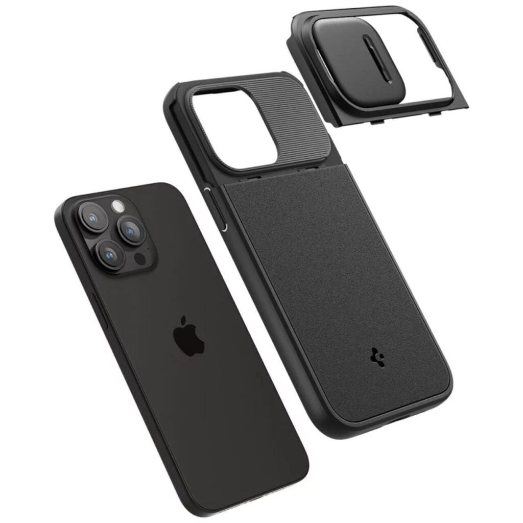 1 cele mai bune huse iPhone 15 Pro Max - Spigen Husa Optik Armor MagSafe iPhone 15 Pro Max Negru
