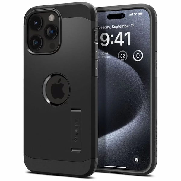 1 cele mai bune huse pentru iPhone 15 Pro - Spigen Husa Tough Armor MagSafe iPhone 15 Pro Black