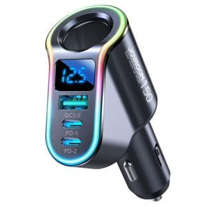 Încărcător Auto USB cu 2xType-C și afișaj digital