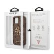 Guess Husa PU 4G Metal Logo iPhone 12 / 12 Pro Maro