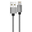 Lemontti Cablu Bending Aluminum USB-A la Lightning MFI, 1.5m, Gri
