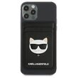 Suport Magnetic Card Karl Lagerfeld Saffiano Choupette Head Negru