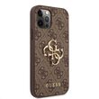 Guess Husa PU 4G Metal Logo iPhone 12 / 12 Pro Maro