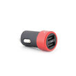 Lemontti Set Incarcator Auto 3.1A 2 porturi USB-A si cablu Type-C 1m Negru / Rosu