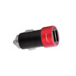 Lemontti Set Incarcator Auto 3.1A 2 porturi USB-A si cablu Type-C 1m Negru / Rosu