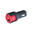 Lemontti Set Incarcator Auto Fast Charge 3.1A 2 porturi USB-A QC 3.0 + USB-A si cablu MicroUSB 1m Negru-Rosu
