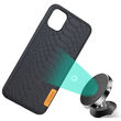 Husa iPhone 11 Pro Meleovo Python Black (placuta metalica integrata)
