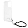 Husa iPhone 13 Pro Guess Script & Black Pearls Transparent