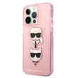 Husa iPhone 13  Karl Lagerfeld Glitter Karl's & Choupette Roz
