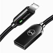 Cablu Lightning Mcdodo Auto Disconnect Black (1.2m, max 2A, led indicator)
