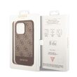 Husa iPhone 14 Pro Max Guess 4G Stripe Metal Logo Brown