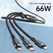 Cablu Super Fast Charging Lightning, MicroUSB si Type-C Mcdodo Grenade Series 3 in 1, 1.2m, Black