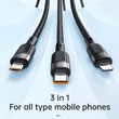 Cablu Super Fast Charging Lightning, MicroUSB si Type-C Mcdodo Grenade Series 3 in 1, 1.2m, Black