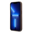 Husa iPhone 14 Pro Guess Leather 4G Metal Logo Brown