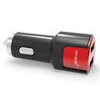 Lemontti Set Incarcator Auto Fast Charge 3.1A 2 porturi USB-A QC 3.0 + USB-A si cablu MicroUSB 1m Negru-Rosu