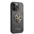 Husa iPhone 14 Pro Max Guess Leather 4G Metal Logo Grey
