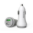 Incarcator Auto Qualcomm 3.0 5.4A Mcdodo Dual USB White (1xUSB QC3.0 si 1xUSB 2.0)