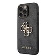 Husa iPhone 14 Pro Max Guess Leather 4G Metal Logo Grey