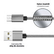 Cablu MicroUSB Lemontti USB Gri 1.5m (impletitura textila)