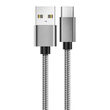 Lemontti Cablu USB Type-C Gri 1.5m (impletitura textila)