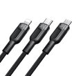 Cablu 3 in 1 Lightning & MicroUSB & Type-C Mcdodo Super Fast Charging Black (5A, 1.2m)