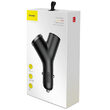 Incarcator Auto Baseus Y-type Splitter Dual USB + Bricheta Black