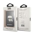 Suport Magnetic Card Karl Lagerfeld Saffiano Karl's Head MagSafe Negru