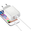 Lemontti Incarcator Retea Fast Charge 20W 2 porturi PD Type-C + USB-A Quick Charge 3.0 Alb