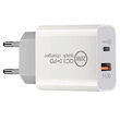 Lemontti Incarcator Retea Fast Charge 20W 2 porturi PD Type-C + USB-A Quick Charge 3.0 Alb