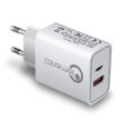 Lemontti Incarcator Retea Fast Charge 20W 2 porturi PD Type-C + USB-A Quick Charge 3.0 Alb