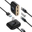 Adaptor USB3.0 la USB3.0+USB2.0x3 Baseus Square Round 4 in 1 1m Black