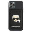 Suport Magnetic Card Karl Lagerfeld Saffiano Karl's Head MagSafe Negru