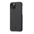 Husa iPhone 14 Plus Pitaka MagEZ 3 Aramida 1500D, MagSafe, Negru / Gri