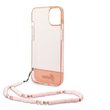 Husa iPhone 14 Plus Guess TPU Camera Outline Translucent Strap Pink