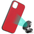 Husa iPhone 11 Pro Meleovo Saffiano Magnetic Red (placuta metalica integrata)