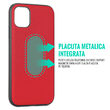 Husa iPhone 11 Pro Meleovo Saffiano Magnetic Red (placuta metalica integrata)