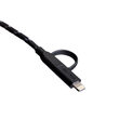 Cablu MicroUSB & Lightning MFI Boompods Duo Black (1m, impletitura textila)