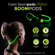 Casti Boompods Sportpods Vision Green (in-ear, bluetooth, illuminating head band, sweat resistant)