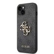 Husa iPhone 14 Guess Leather 4G Metal Logo Grey