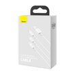 Cablu Fast Charging USB la Lightning, MicroUSB si Type-c Baseus Superior Series 3.5A White 1.5m
