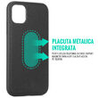 Husa iPhone 11 Pro Max Meleovo Saffiano Magnetic Black (placuta metalica integrata)