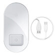 Incarcator Wireless 15W Baseus Simple 2 in 1 White
