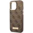 Husa iPhone 14 Pro Guess 4G Logo Plate MagSafe Maro