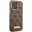 Husa iPhone 14 Pro Guess 4G Logo Plate MagSafe Maro