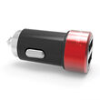 Lemontti Set Incarcator Auto 3.1A 2 porturi USB-A si cablu Type-C 1m Negru / Rosu