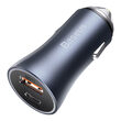 Incarcator Auto USB si Type-C Baseus Golden Contactor Pro Dual Quick Charger Dark Gray