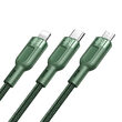 Cablu 3 in 1 Lightning & MicroUSB & Type-C Mcdodo Super Fast Charging Green (5A, 1.2m)