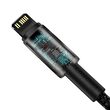 Cablu Type-C la Lightning Baseus Tungsten Gold Fast Charging PD 20W Black (1m, impletitura nylon)