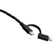 Cablu MicroUSB & Lightning MFI Boompods Duo Black (1m, impletitura textila)